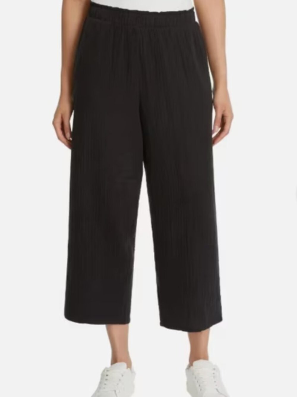 Jessica Simpson Black Gauze Wide Leg Ankle Pants